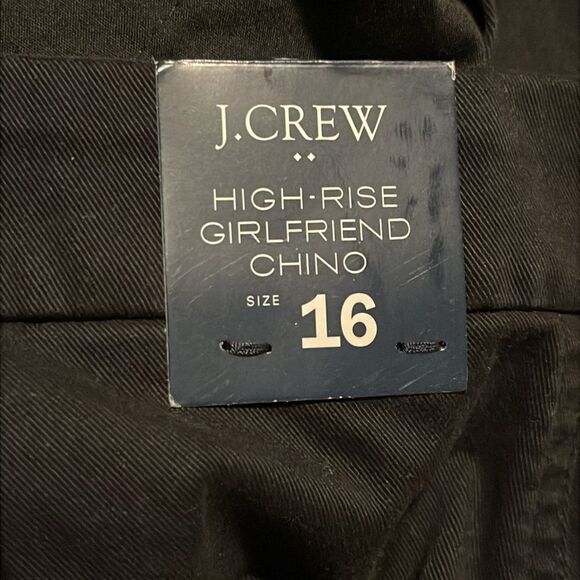 J Crew Factory NWT High Rise Girlfriend Chino Pant Size 16 in Black - Picture 4 of 6